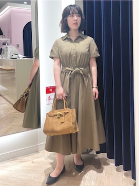 「アイテム（シャツワンピース）」を使った、MEIさん（レディース・154cm）の夏コーディネート