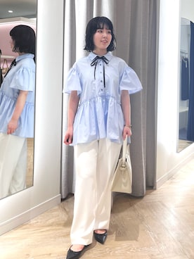 「ブルー x ホワイト」｜MEIさん（レディース・154cm）の夏コーディネート