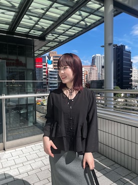 「アイテム（カチューシャ）」を使った、MEIさん（レディース・154cm）の秋コーディネート