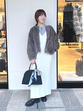 「カシミヤ」｜「アイテム（ワンピース/ドレス）」を使った、MEIさん（レディース・154cm）の秋コーディネート