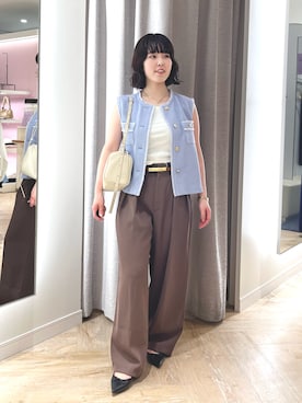 「NOLLEY’S Sophi（ノーリーズソフィ）のアイテム（パンツ）」を使った、MEIさん（レディース・154cm）の夏コーディネート