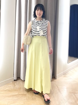 「ノースリーブニット」｜MEIさん（レディース・154cm）の夏コーディネート
