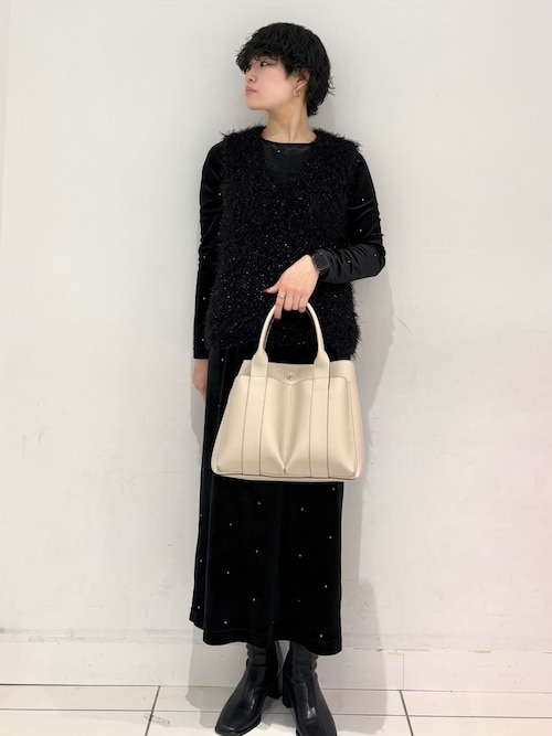 ドットシシュウベロアワンピース（ワンピース）｜SENSE OF PLACE by