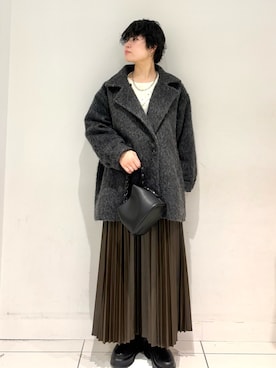 「アイテム（その他アウター、ブラウン系）」を使った、aikaさん（レディース・162cm）の冬コーディネート