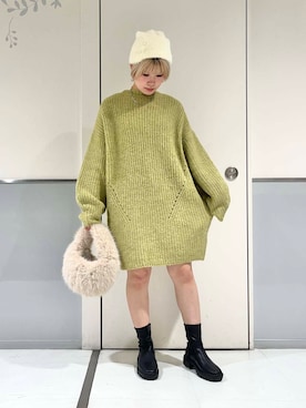 「SMELLY（スメリー）のシャギービーニー（ニットキャップ/ビーニー）」を使った、aikaさん（レディース・161cm）の秋コーディネート