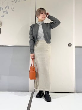 「SENSE OF PLACE by URBAN RESEARCH（センスオブプレイスバイアーバンリサーチ）のポンチタイトスカート（スカート）」を使った、aikaさん（レディース・161cm）の冬コーディネート