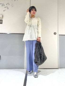 「SENSE OF PLACE by URBAN RESEARCH（センスオブプレイスバイアーバンリサーチ）のジャガードドッキングセーター（ニット/セーター）」を使った、aikaさん（レディース・161cm）の冬コーディネート