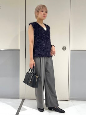 「SMELLY（スメリー）のアイテム（ピアス（両耳用））」を使った、aikaさん（レディース・161cm）の秋コーディネート