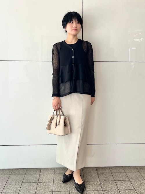 『UR TECH DRYLUXE』リネンライクスリットタイトスカート
