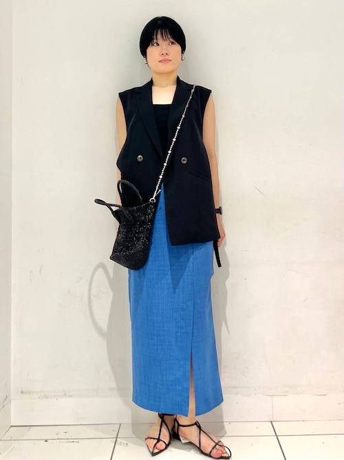 『UR TECH DRYLUXE』リネンライクスリットタイトスカート