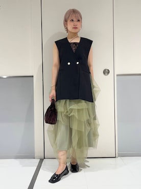 「SMELLY（スメリー）のアイテム（ピアス（両耳用））」を使った、aikaさん（レディース・161cm）の秋コーディネート