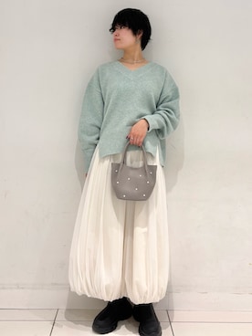 「スカートコーデ」｜「アイテム（ローファー）」を使った、aikaさん（レディース・162cm）の冬コーディネート