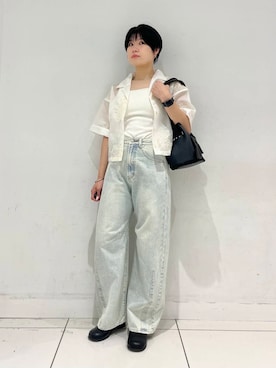 「アイテム（スリッポン）」を使った、aikaさん（レディース・161cm）の夏コーディネート