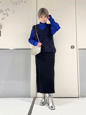 「アイテム（ブーツ、シルバー系）」を使った、aikaさん（レディース・161cm）の冬コーディネート