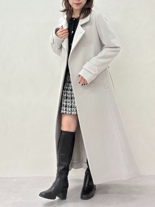 セール】2025秋冬新作 スタンドカラーロングコート（ステンカラー