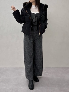 「アイテム（オールインワン・サロペット、ブラック系）」を使った、31Sonsdemode ECさん（レディース・160cm）の冬コーディネート