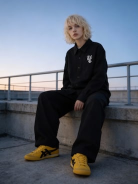 「Onitsuka Tiger（オニツカタイガー）のMEXICO 66 / メキシコ 66（スニーカー、イエロー系）」を使った、lucyinrecordさん（レディース・161cm）の春コーディネート