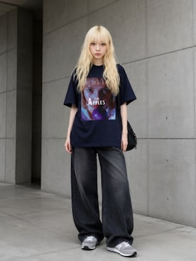 「Levi's（リーバイス）のアイテム（パンツ）」を使った、lucyinrecordさん（レディース・161cm）の夏コーディネート
