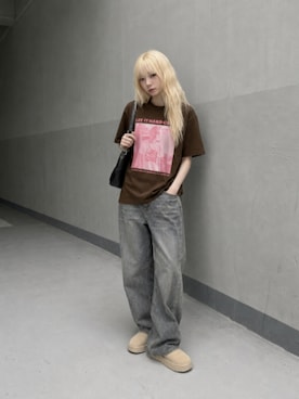 「Timberland（ティンバーランド）のアイテム（ブーツ、ベージュ系）」を使った、lucyinrecordさん（レディース・161cm）の春コーディネート