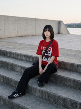 「adidas（アディダス）のサンバ OG / SAMBA OG / アディダスオリジナルス adidas Originals スニーカー（スニーカー、ブラック系）」を使った、lucyinrecordさん（レディース・161cm）の夏コーディネート