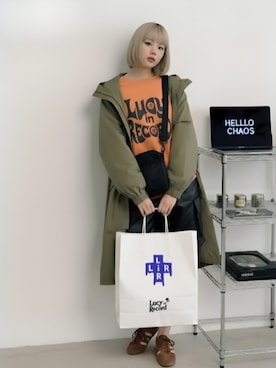 「アイテム（モッズコート）」を使った、lucyinrecordさん（レディース・161cm）の秋コーディネート