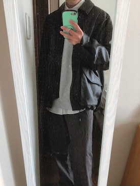 「WYM LIDNM（ウィム バイ リドム）のアイテム（スウェット）」を使った、Shotaさん（メンズ・168cm）の春コーディネート