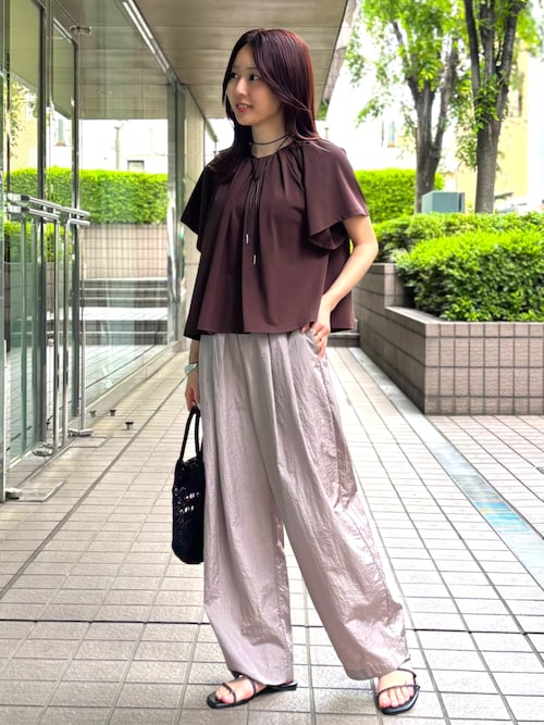 Abahouse  devinetteワイドパンツ セール】【セットアップ対応】シャイニータフタワイドテーパード