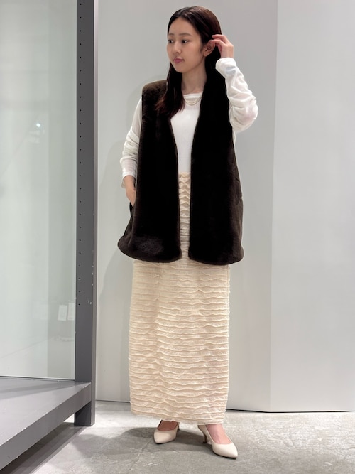 mami　フェイクファーベスト ロングセラー】フェイクファーベスト（ベスト）｜abahouse mavie