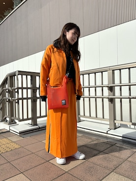「アイテム（ジャージ、オレンジ系）」を使った、なつさん（レディース・152cm）の春コーディネート