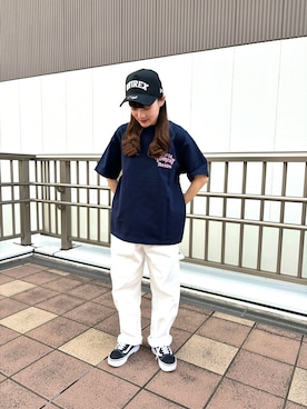 「ペインターデニム」｜なつさん（レディース・152cm）の夏コーディネート