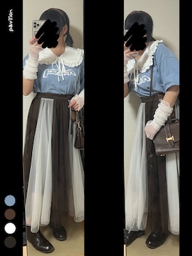 「バンTコーデ」｜まろ*さん（レディース・157cm）の春コーディネート