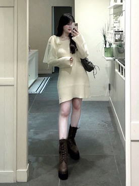 「アイテム（ワンピース/ドレス）」を使った、リンさん（レディース・155cm・20代）の秋コーディネート