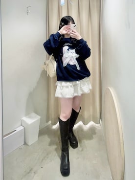 「リボン」｜リンさん（レディース・155cm）の冬コーディネート