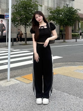 「アイテム（スウェットパンツ）」を使った、リンさん（レディース・155cm・20代）の夏コーディネート