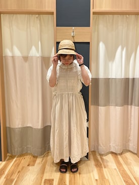 「カフェ」｜「アイテム（ワンピース/ドレス）」を使った、nahio【160cm】さん（レディース・160cm）の夏コーディネート