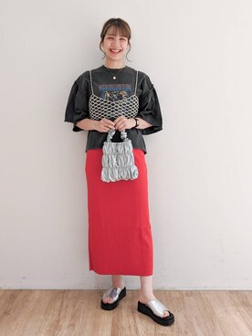 「アイテム（その他トップス、シルバー系）」を使った、eriiiii36さん（レディース・169cm）の春コーディネート