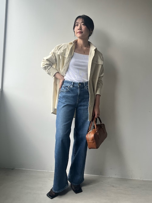 Healthy DENIM】コーデュロイビッグシャツ-Almond（シャツ/ブラウス