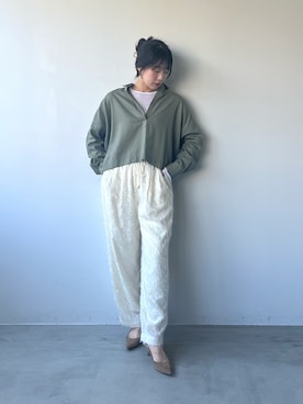 「カーキシャツ」｜Kanna_Kさん（レディース・157cm）の夏コーディネート