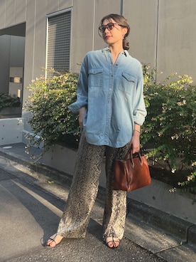 「パイソン柄」｜Kanna_Kさん（レディース・157cm）の夏コーディネート