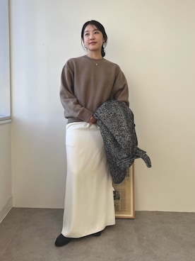 「アイテム（ステンカラーコート）」を使った、Kanna_Kさん（レディース・157cm）の冬コーディネート