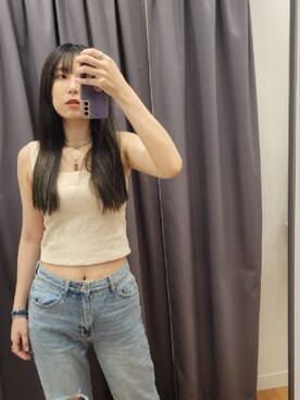 「NET（ネット）のアイテム（パンツ）」を使った、Ame Kazamaさん（レディース・171cm）の春コーディネート