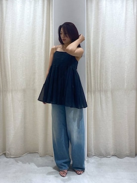 「BABYLONE（バビロン）のオーガンジーチェックキャミ（キャミソール）」を使った、bl_kinariさん（レディース・170cm）の春コーディネート
