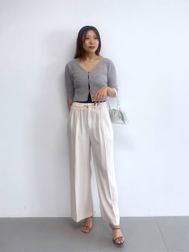 「BABYLONE（バビロン）のロングベアテレコパット付きキャミ（キャミソール）」を使った、bl_kinariさん（レディース・170cm）の夏コーディネート