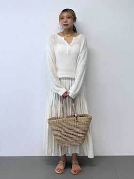 「アイテム（かごバッグ）」を使った、bl_kinariさん（レディース・170cm・20代）の春コーディネート