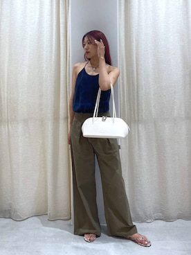 「BABYLONE（バビロン）のホルターキャミブラウス（キャミソール）」を使った、bl_kinariさん（レディース・170cm）の夏コーディネート