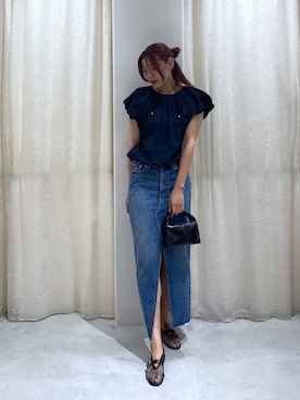 「アイテム（デニムスカート）」を使った、bl_kinariさん（レディース・170cm）の夏コーディネート