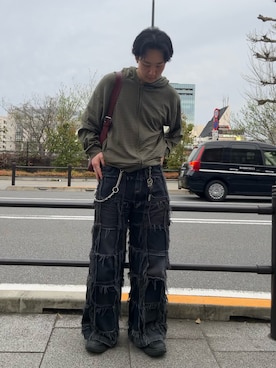 「YOLO（ヨーロ）のアイテム（バッグ）」を使った、かずきさん（メンズ・178cm）の春コーディネート