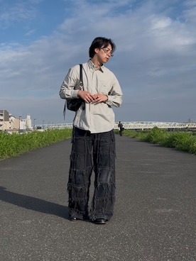 「アイテム（ローファー、グリーン系）」を使った、かずきさん（メンズ・178cm）の秋コーディネート