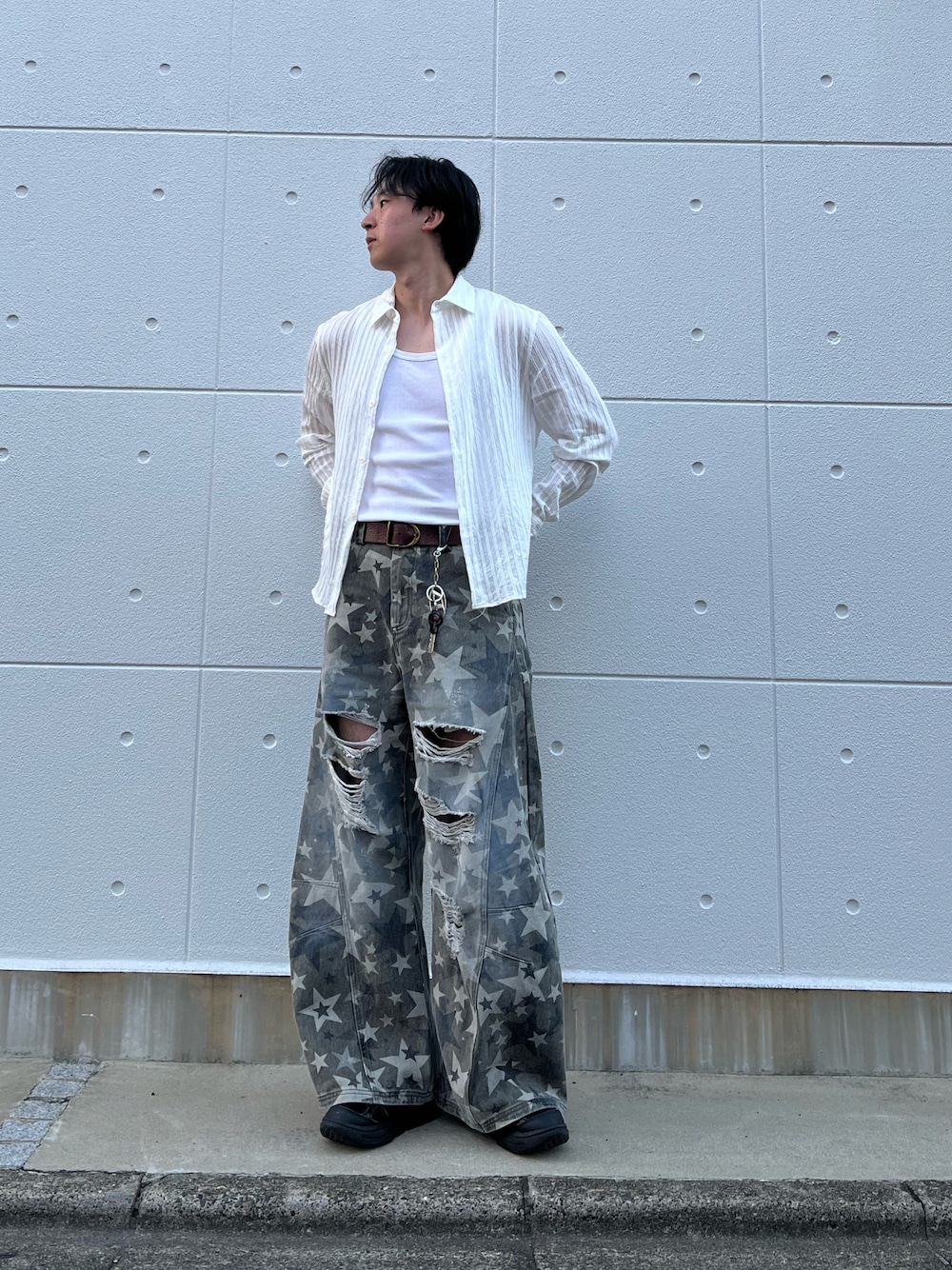 DIESEL シースルー ピンク グレー シアーシャツ 襟付き タグ付き