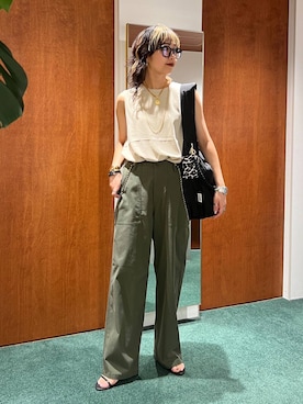 「アイテム（サスペンダー）」を使った、byyamaguchiさん（レディース・161cm）の夏コーディネート
